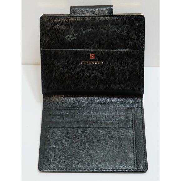AUTHENTIC GIVENCHY COMPACT BLACK LEATHER BIFOLD WALLET 4G EMBLEM - Picture 14 of 16